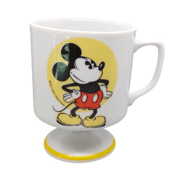 Walt Disney Productions Japan Mickey Mouse Footed Mug Cup Vintage 1970s - Picture 6 of 9